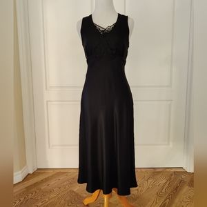 Gorgeous black silk midi dress, size 4, EUC